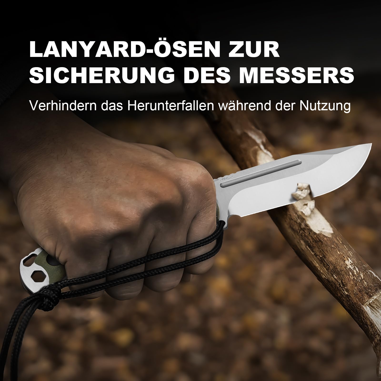Kizer Ursa Major Survival Outdoor Messer mit Feststehende Klinge, 1082A2 | 11cm Clip Point AEB-L Klinge mit Ergonomischem Olivgrün G10 Griff, Bushcraft Messer mit Scheide & Hexagon Loch für Camping