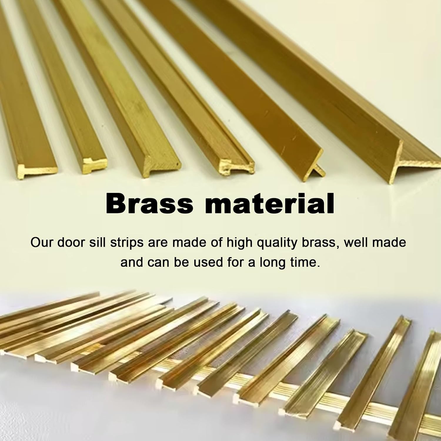 Brass Solid Threshold Transition Strip T Molding, Gap Smooth Joining Edging Strip for Tile to Wood, Cuttables Divider Bar (width5mm*height15mm)