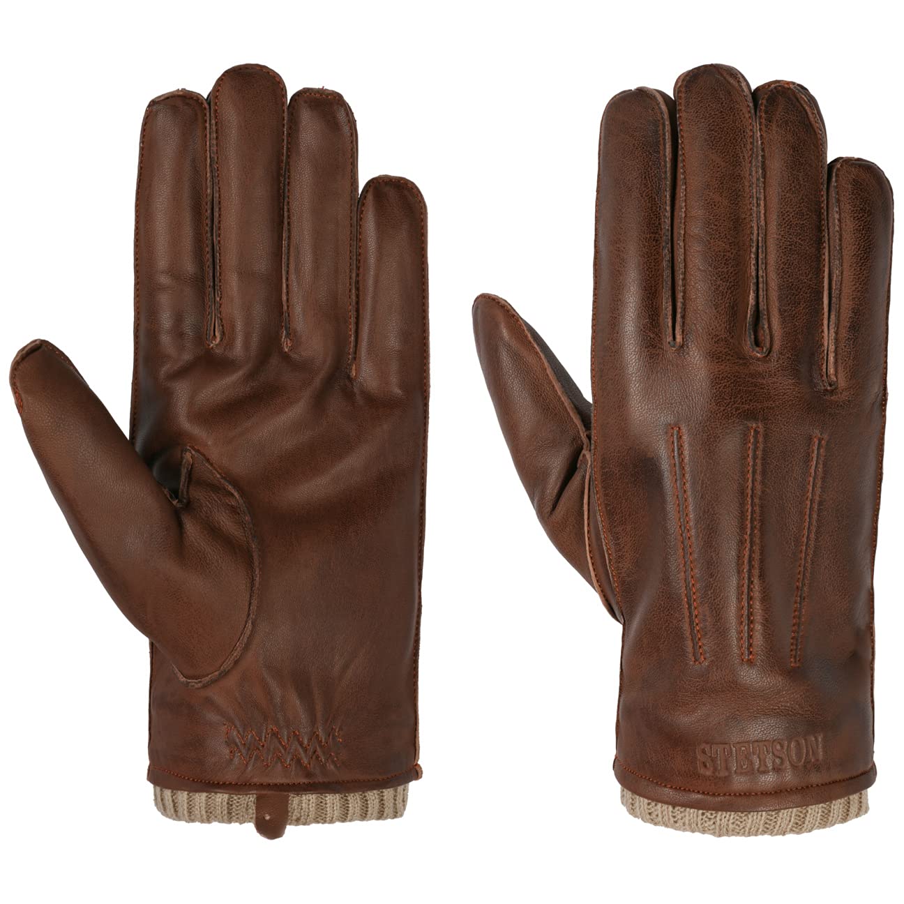 Stetson Brown Mankota Sheepskin Gloves By