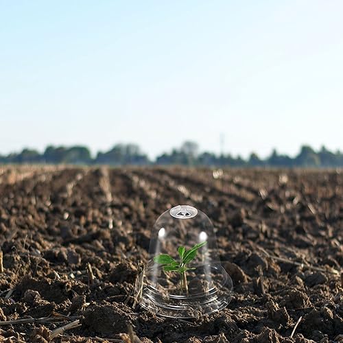 Miniatura 5 de PATIKIL Cúpula de humedad para plantas de 3.4 pulgadas, 5 piezas redondas de plástico para jardín, cúpula para plantas, reutilizables para