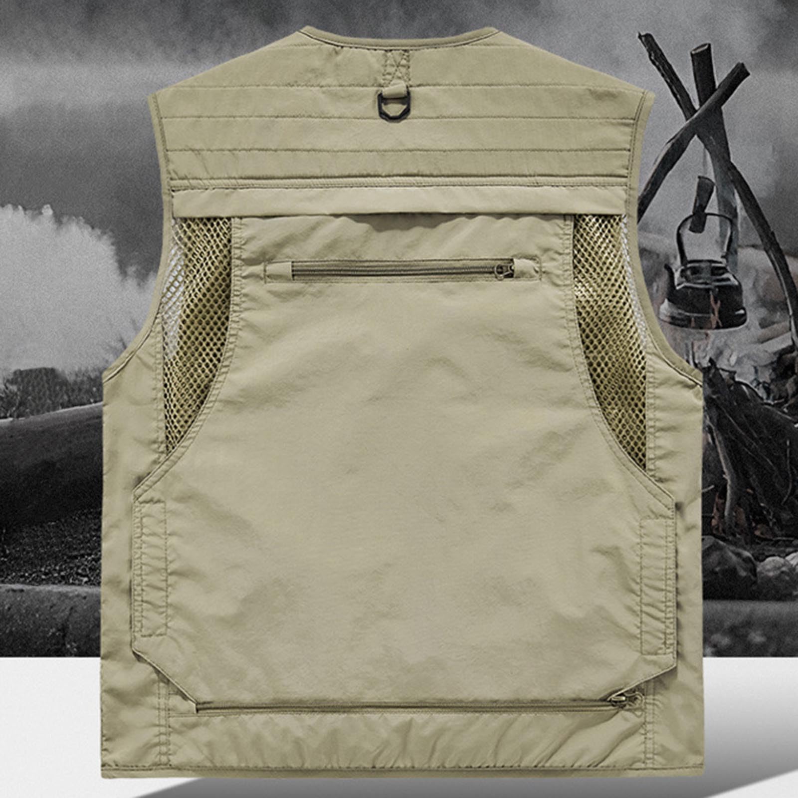 Tactical Vest for Men, Outdoor Work Safari Fishing Vests,Summer Lightweight Utility Cargo Jacket with Multi Pockets — view 6