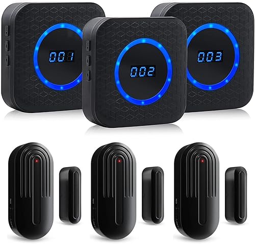 Timbre de puerta inalámbrico para negocios al entrar en las campanas de puerta cuando la puerta se abre para la puerta del hogar, alarma con sensor