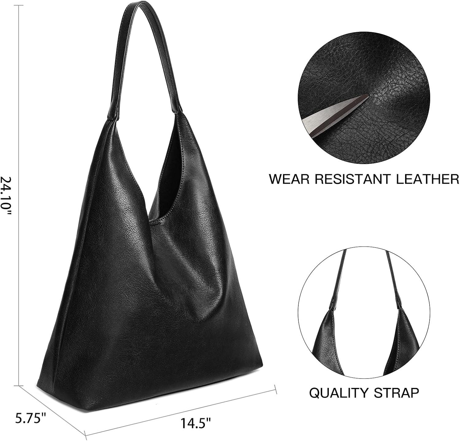 SENDEFN Leather Tote Bag for Women Work Shoulder Bag Large Top Handle Handbags and Ladies Travel Purse with Zipper Pocket - Image 3