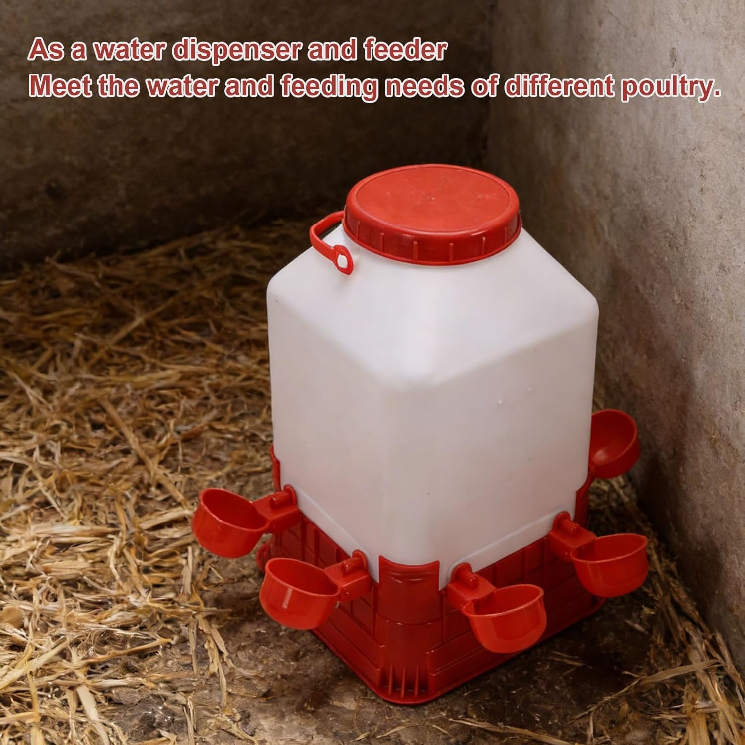 Generic Chick Waterer, 10L Large Capacity Plastic Poultry Water Fountain and Feeder with Easy Design, for Ducks Chickens and Other Poultry