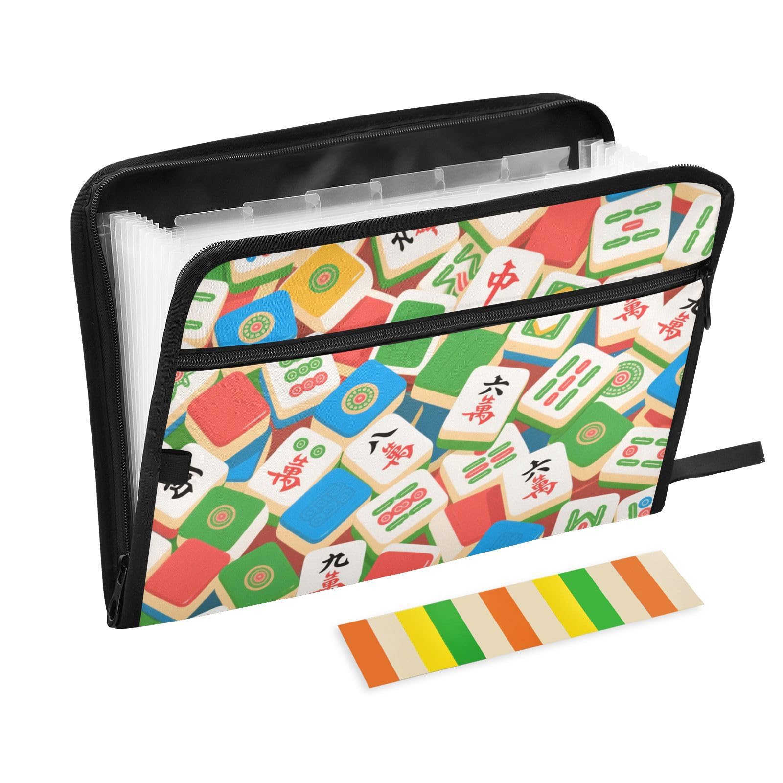 Carpeta de documentos multicolor de mahjong fuelle extensible de 13 bolsillos tamaño A4 8