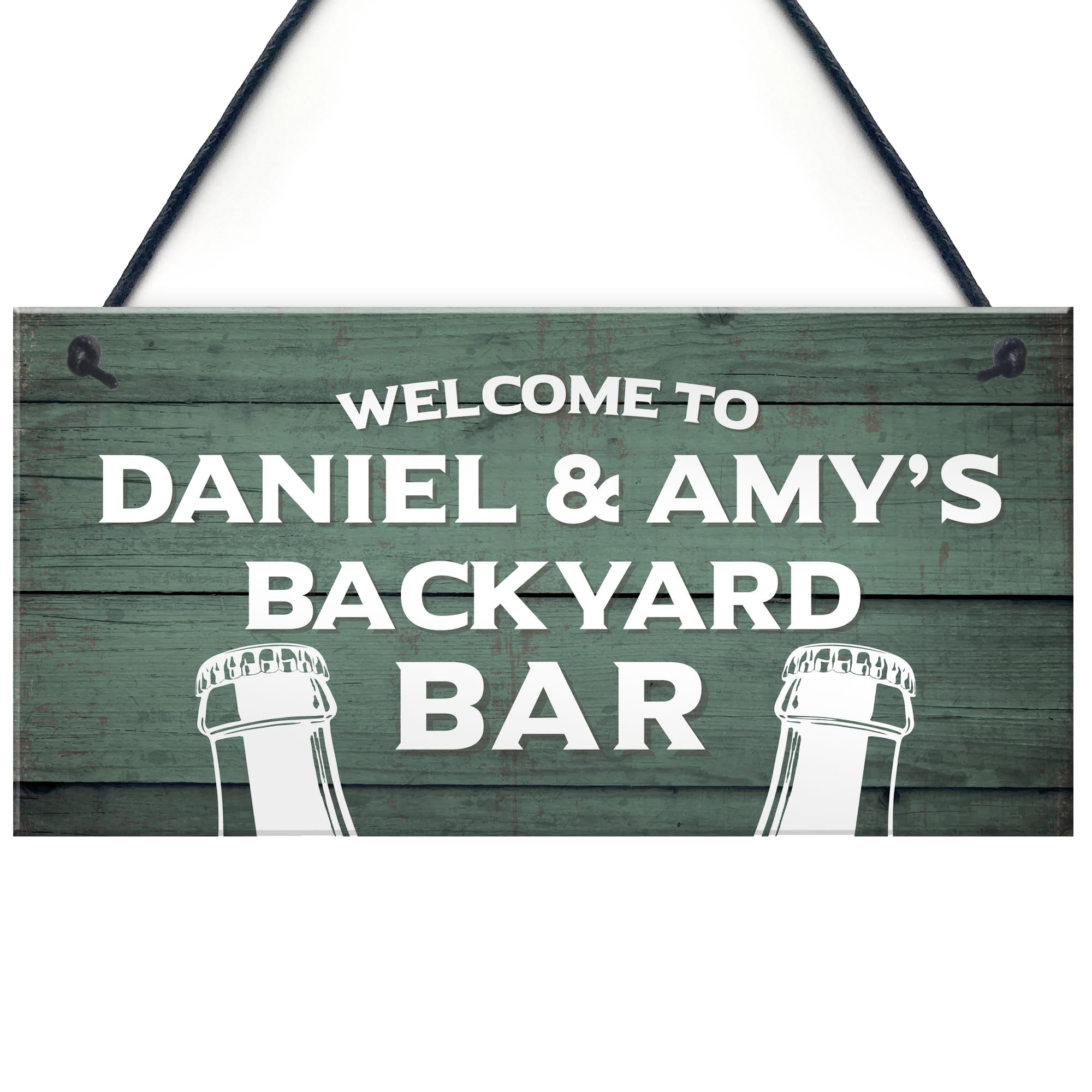 Welcome To Backyard Bar Sign Personalised Garden Summerhouse Sign Alcohol Gift