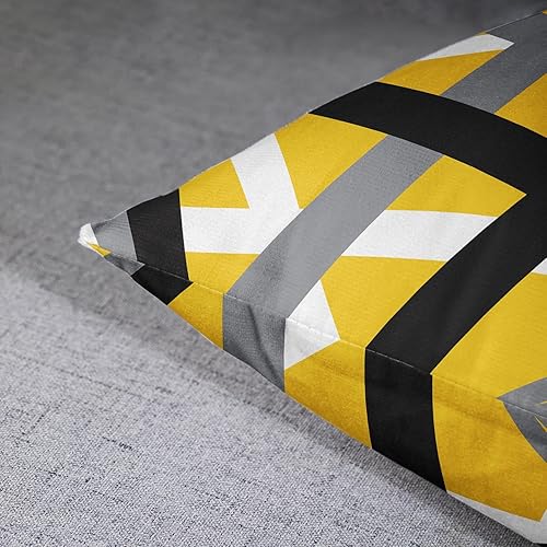 Miniatura 10 de Emvency Juego de 2 fundas de almohada decorativas retro con diseño de rayas grises y negras, decoración del hogar, cuadradas, 22 x 22 pulgadas