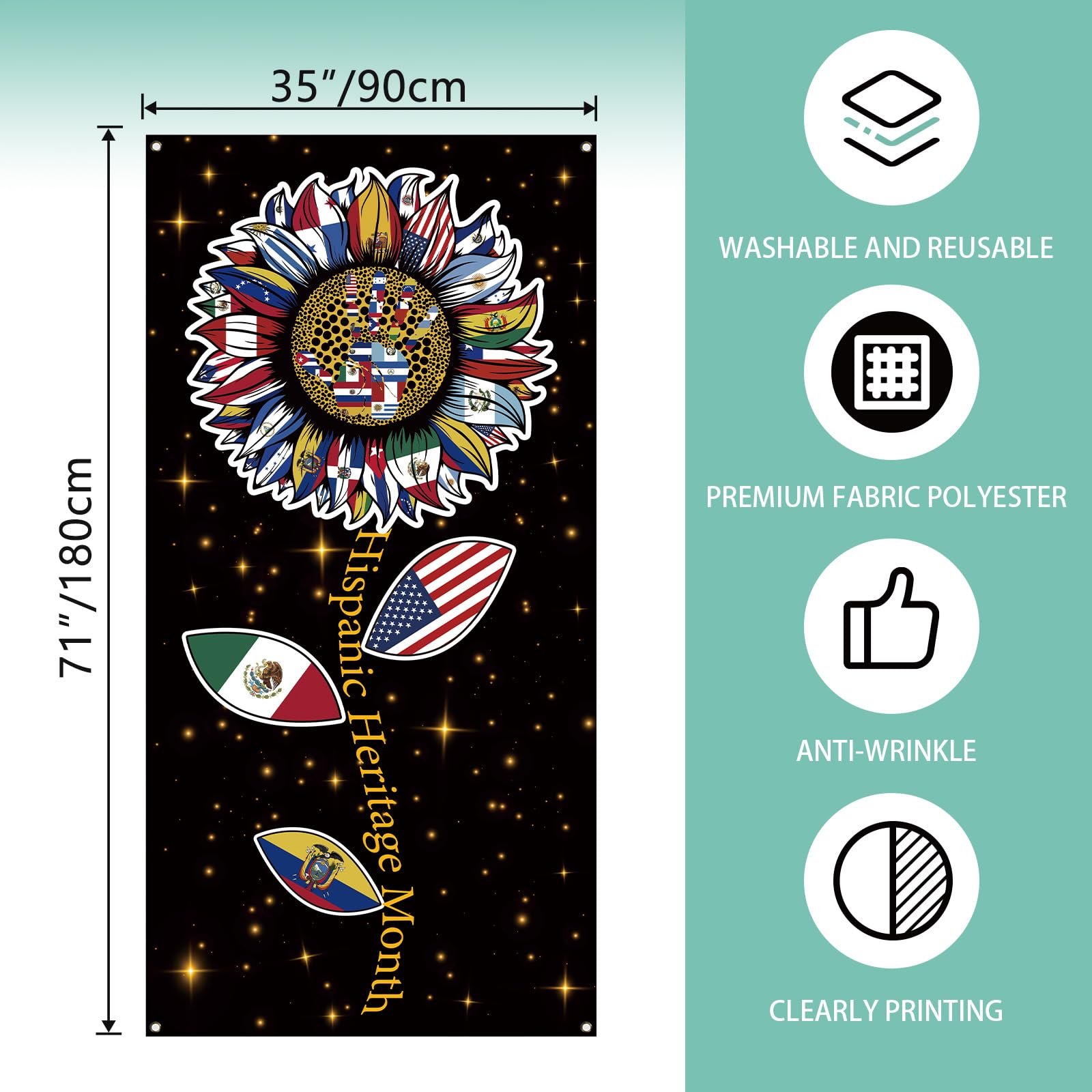 Hispanic Heritage Month Decorations - 3 Piece Banner Set For Classroom & Home