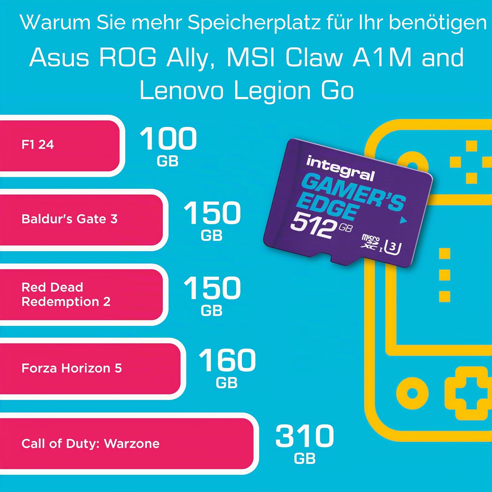 Integral 512GB Gamer's Edge Micro SD Card für die Nintendo Switch - Schnelles Laden & Speichern von Spielen Speichern von Spielen DLC & Daten Entwickelt für Nintendo Switch – Bild 9
