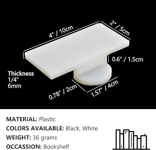 Miniatura 2 de Herramienta organizadora de estanterías, nivel de burbuja para alinear libros, sujetalibros de plástico, guía de estante para biblioteca de oficina