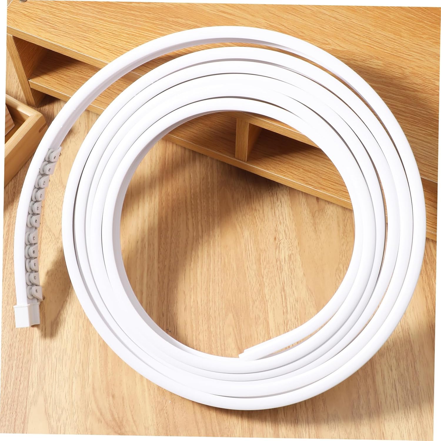 1set Flexible Curtain Track Ceiling Mount for Curved Includes Clips for Drapes and Sheers Versatile Room Divider