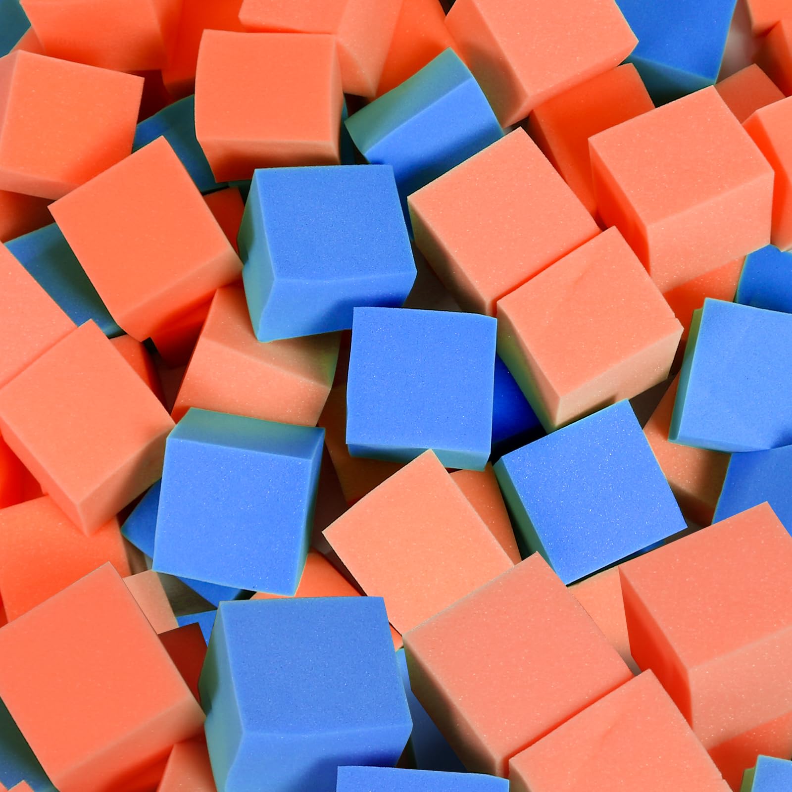 TAYUQEE Foam Pit Cubes, 24 PCS 5 Inches Gymnastics Foam Blocks Trampoline Blocks, Multi-Sport Protective Padding for Freerunning, Trampoline, Parkour, Skate Parks & BMX - Dark Blue & Orange