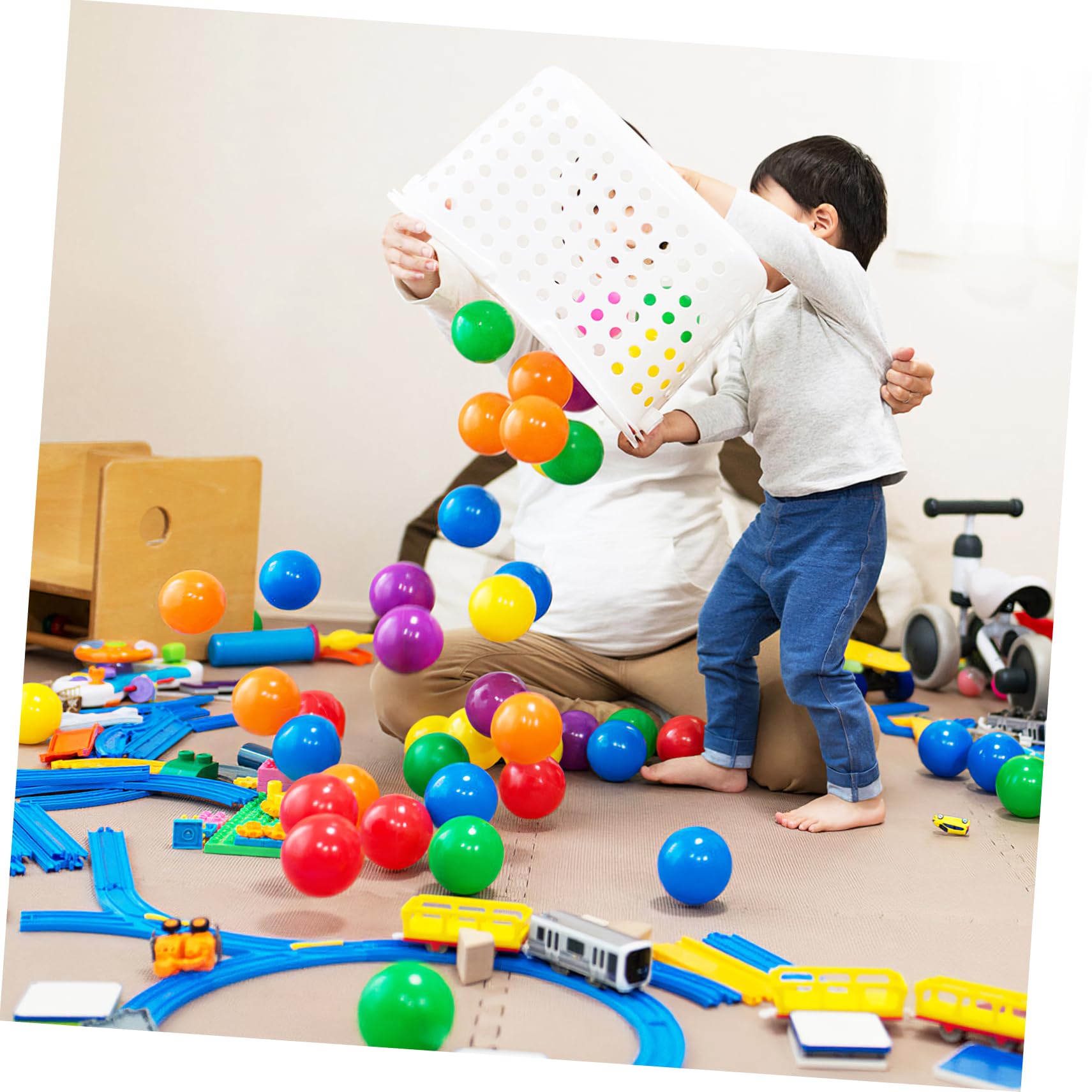 TOYANDONA 100 Piezas Bolas Oceánicas Infantiles de Coloridas y Reutilizables para Piscina y Piscina de Bolas Divertido para Fiestas y Parques Recreativos Color Aleatorio