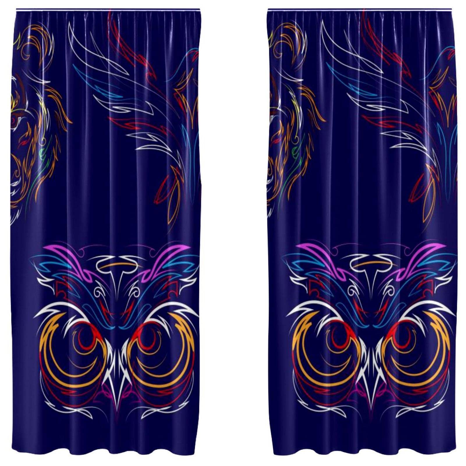 Cortinas de panel decorativas para salón juego de 2 piezas ligeras con diseño animal print