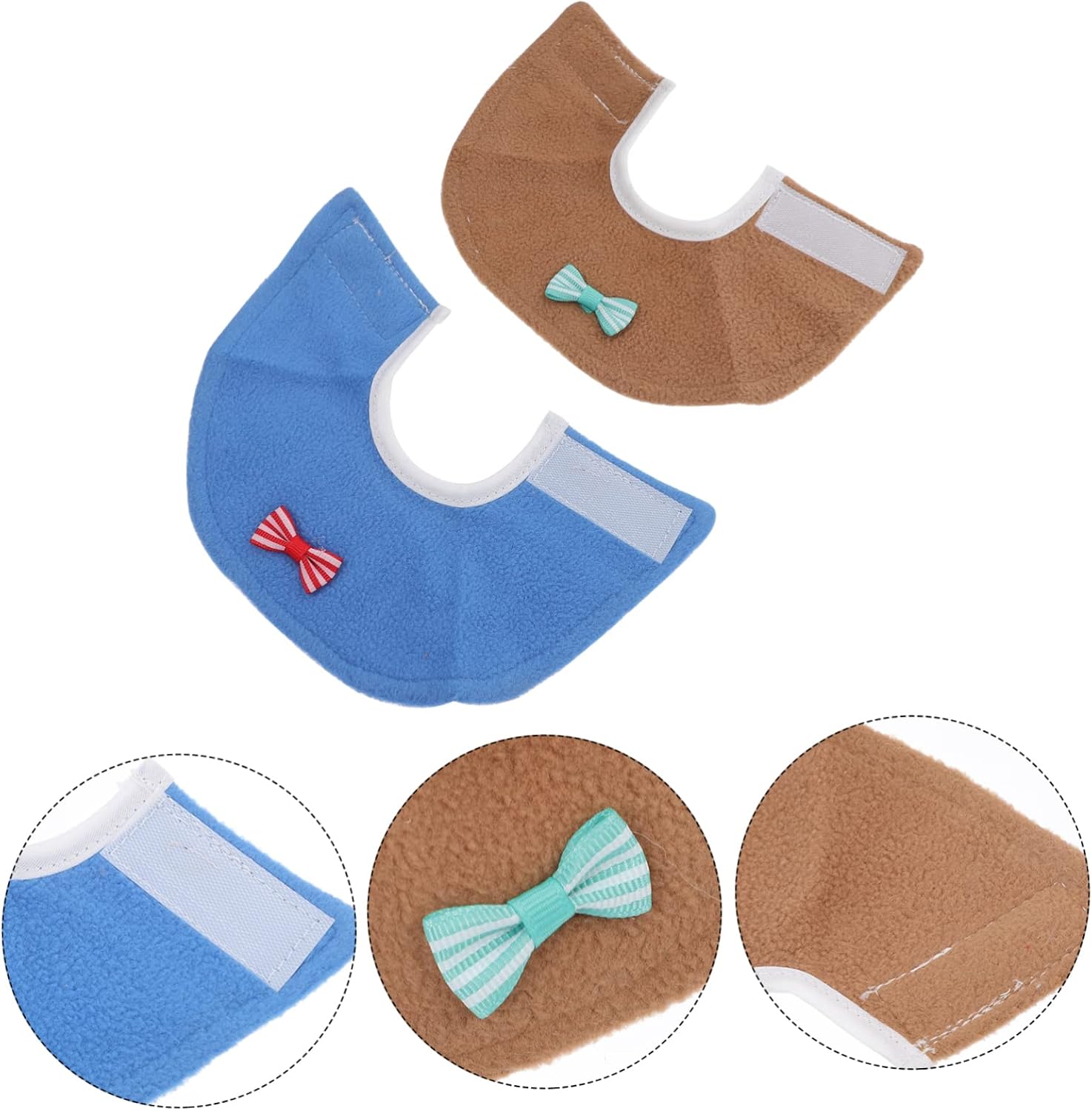 ORFOFE 2pcs Parrot Protective Collars Bite Scratch Pad for Birds Felt Neckband Collar Bird Recovery Pet Supplies