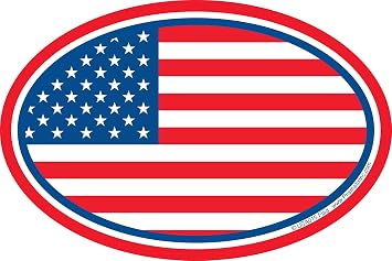 Prismatix Patriotic Magnet - American Flag with Bright Colors - Long Lasting Magnets for Cars - Refrigerator and Car Decals - Well Designed Magnetic Fridge Decal - Made in USA 6" x 4", Flag USA