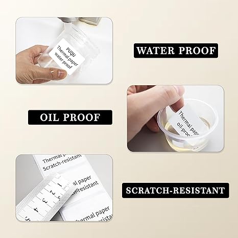 GLUN 200 Labels Sticker Non-Tearable White Vinyl Glossy Label, 25 X 50 Mm Size Printable Label Pack of 200 Stickers - Image 2