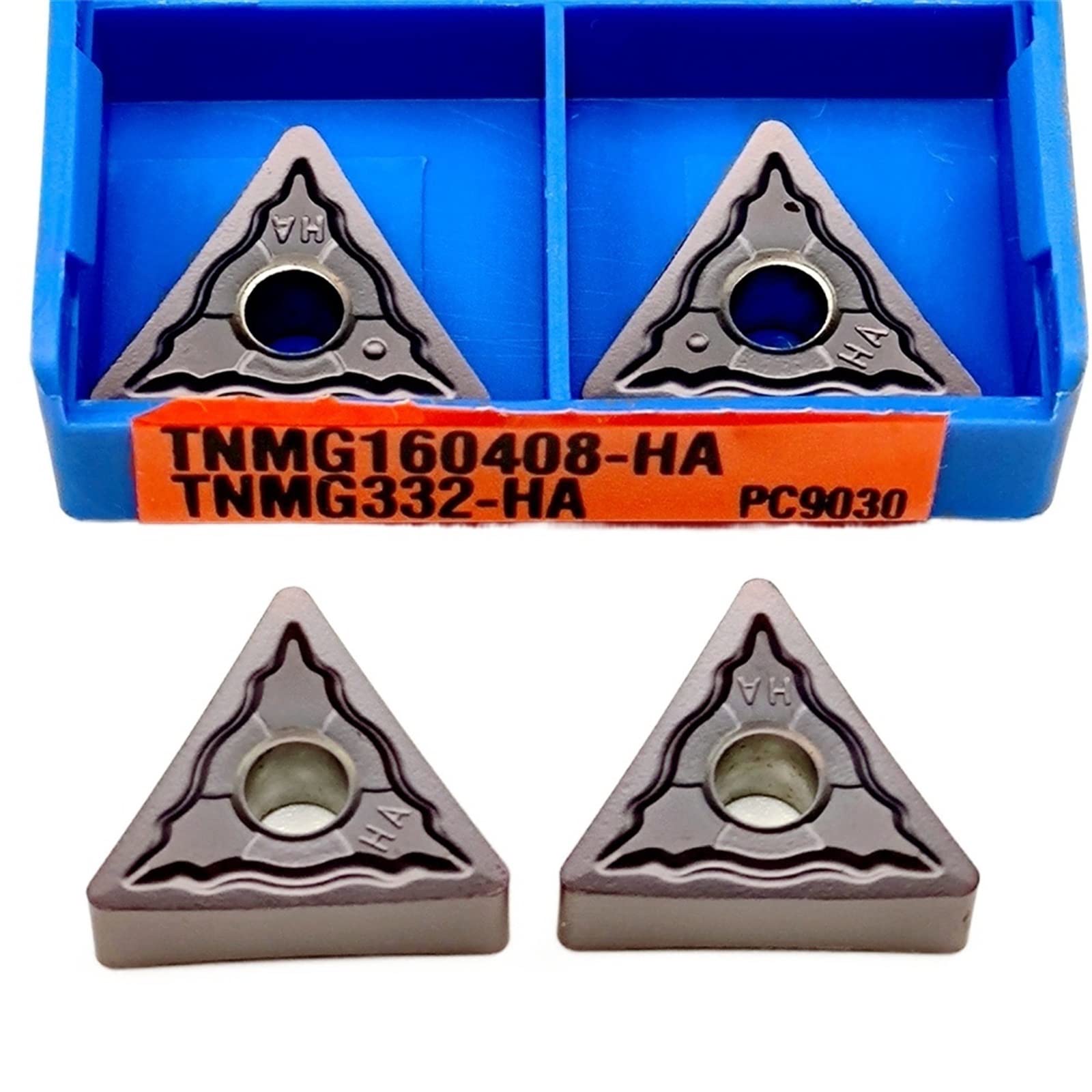 AALLYN Indexable Carbide Lathe Tool 10pcs TNMG160404 TNMG160408 HA PC9030 Stainless Steel External Turning Tool Hard Alloy Blade Lathe Carbide (Size : TNMG160408 HA PC9030)