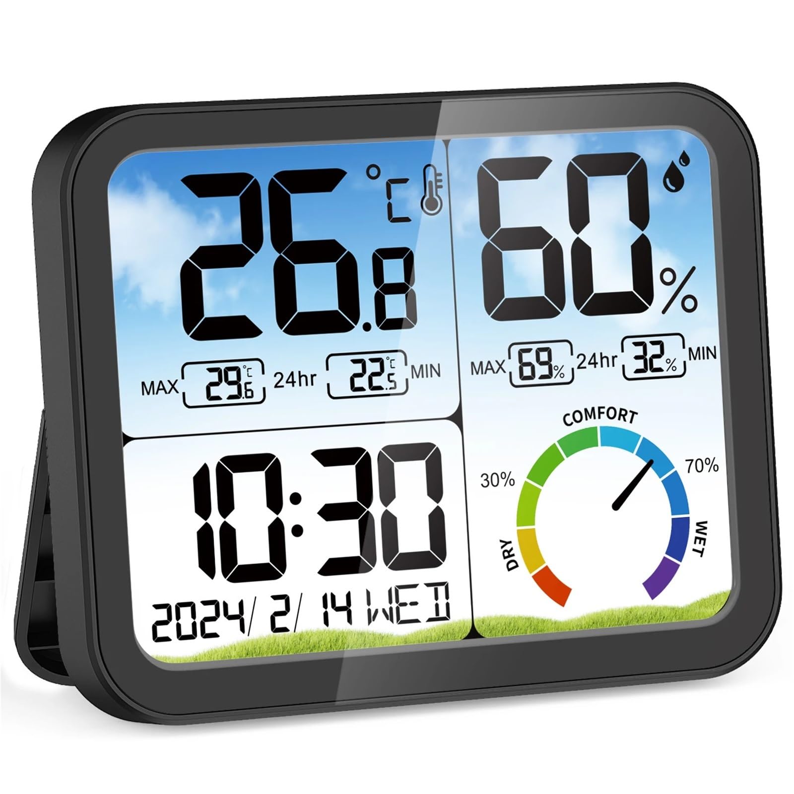 Station Météorologique, Thermomètre Et Hygromètre, 5 Pièces, Température Humidité pour le jardin