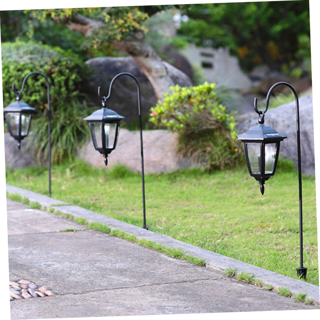 BESPORTBLE 6pcs Outdoor Solar Garden Stake Hooks Shepherds Hooks for Hanging Lights Planters Wind Chimes Easy to Install
