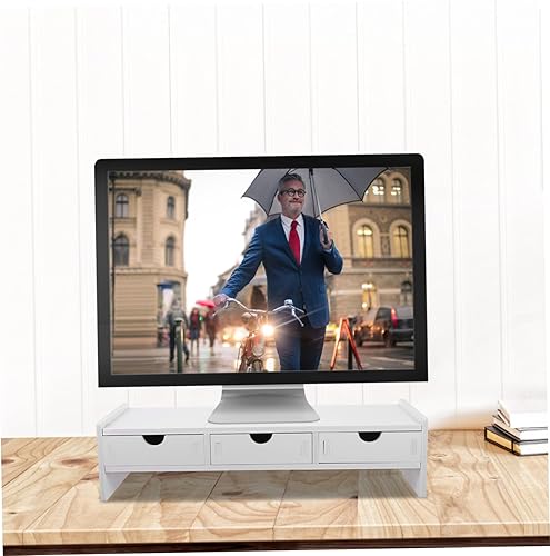 Miniatura 8 de GALPADA Soporte elevador para monitor de computadora con almacenamiento ergonómico de escritorio para elevación de pantalla y organización de
