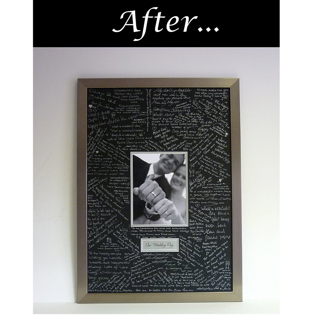Wedding Guest Book Signing Frame - Contemporary alternative to the traditional guest book (Silver Frame)
