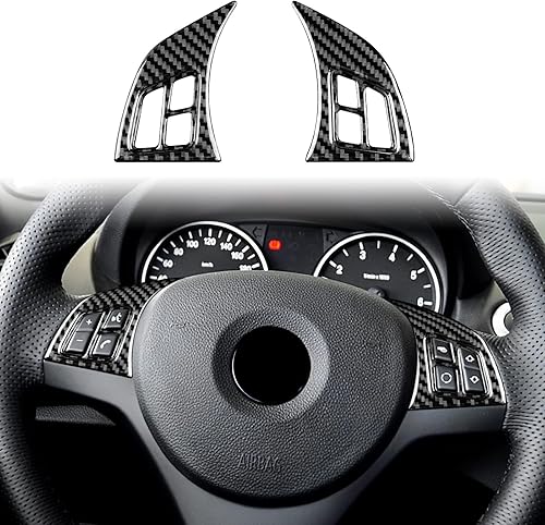 Miniatura 6 de JUPIZEUS Cubierta de fibra de carbono, para BMW, panel de botón de volante deportivo para BMW Serie 1 E81 E82 E87 E88 2008 2009 2010 2011 2012 2013,