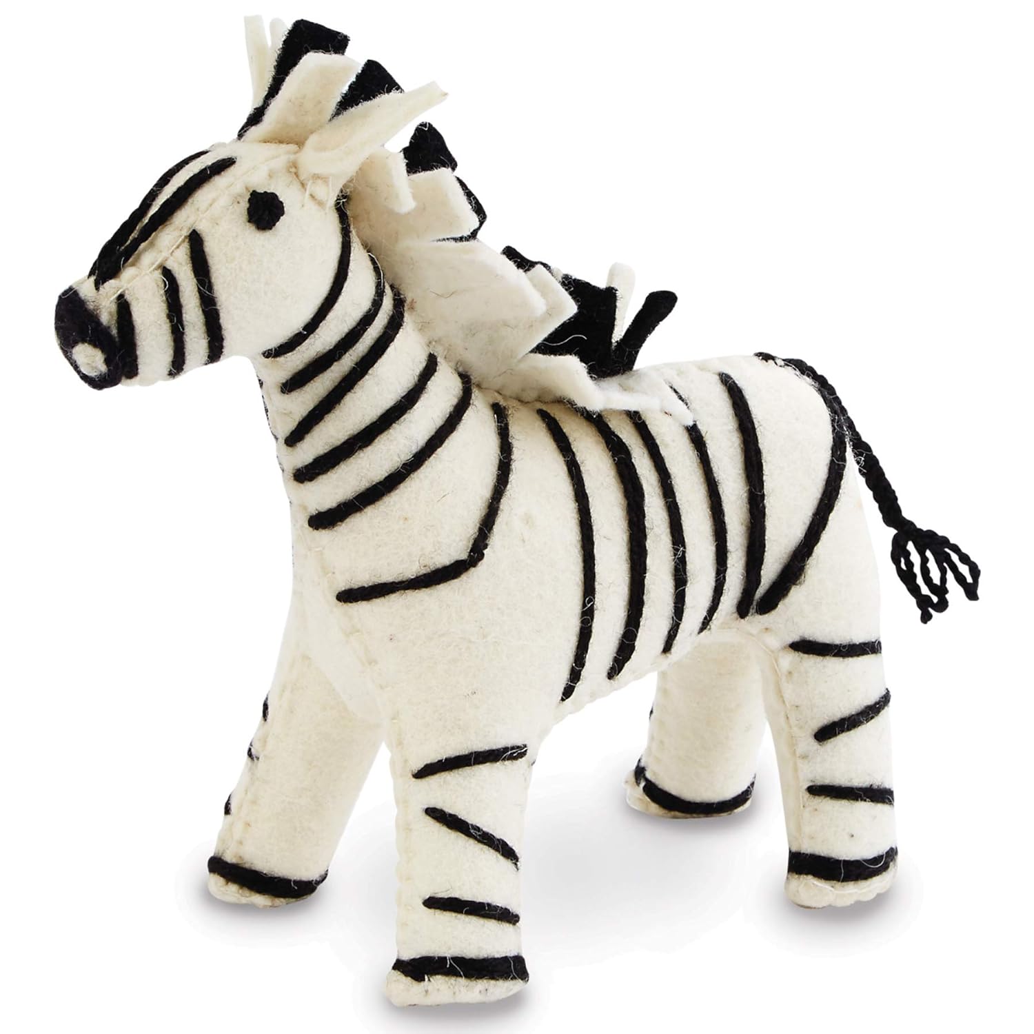 Mud Pie Vintage Inspired Nursery Decor Wool Zebra Book End