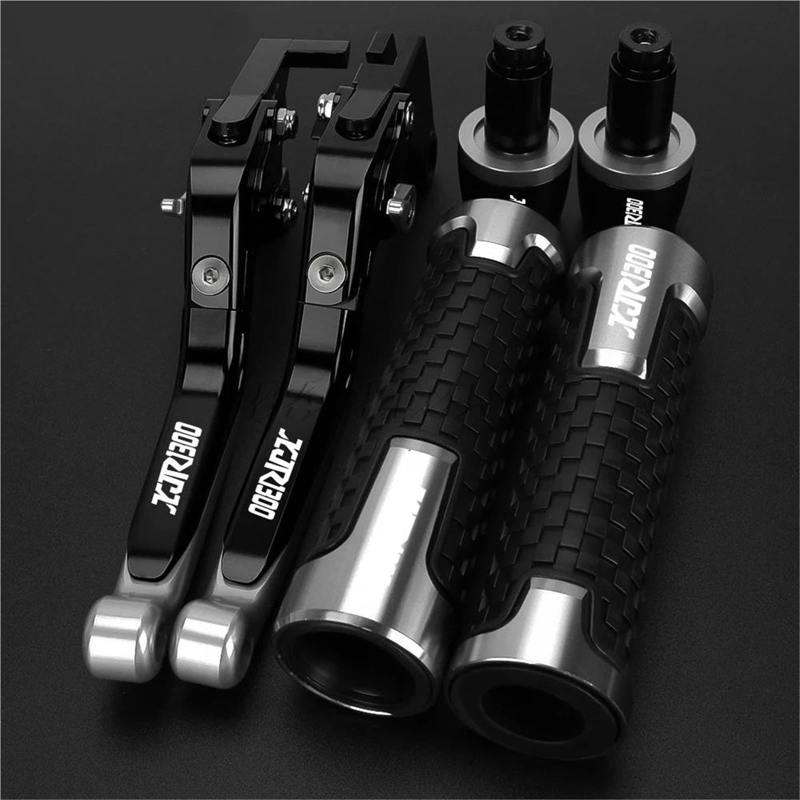 Tgvselpj Black3 Motorcycle Part Motorcycle Handlebar Handle Bar Hand Grips Folding Brake Clutch Levers End Caps For Y-Amaha Xjr1300 Xjr 1300 1995-2003(Black3)