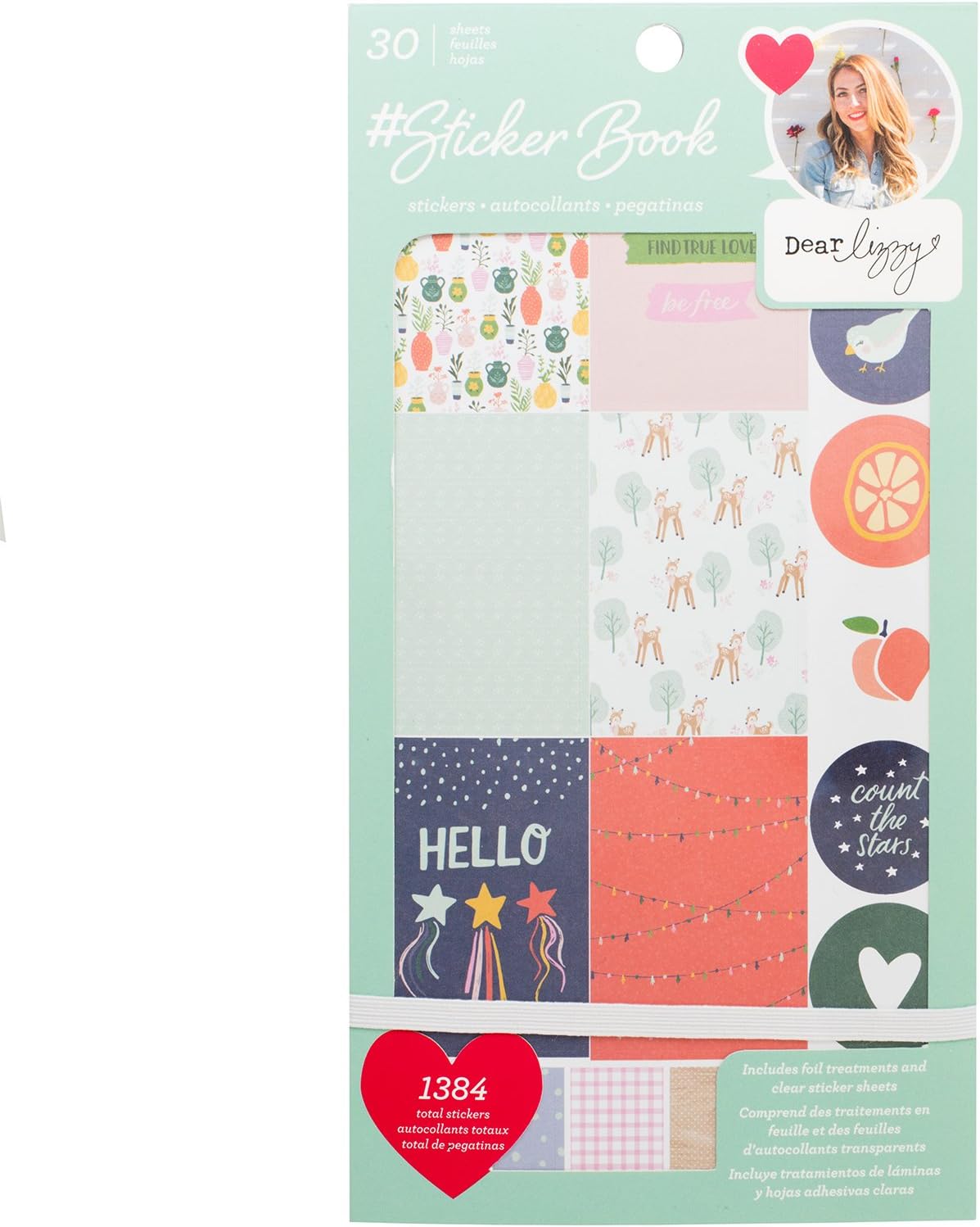 American Crafts 30 Sheet Rose Gold Foil Dear Lizzy Sticker Book