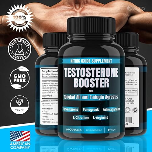 Miniatura 5 de Dr. Emy's Tongkat Ali Fadogia Agrestis Suplemento de óxido nítrico Ashwagandha para hombres con L Arginina Citrulina Fenogreco - Potenciador de