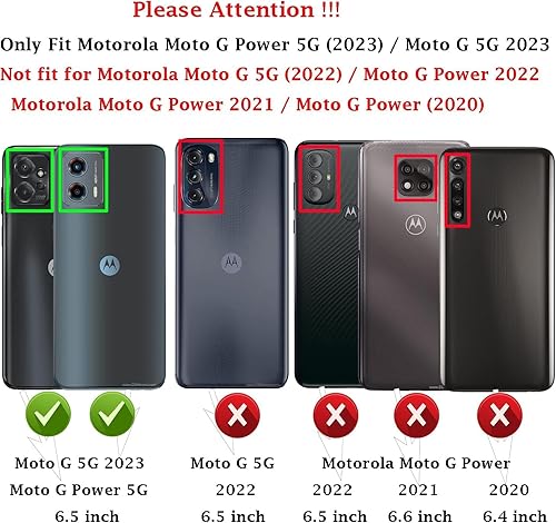 Miniatura 2 de Funda de teléfono para Motorola G 5G 2023, Moto G-5G-2023 con protector de pantalla de vidrio templado (cobertura completa) de doble capa a prueba