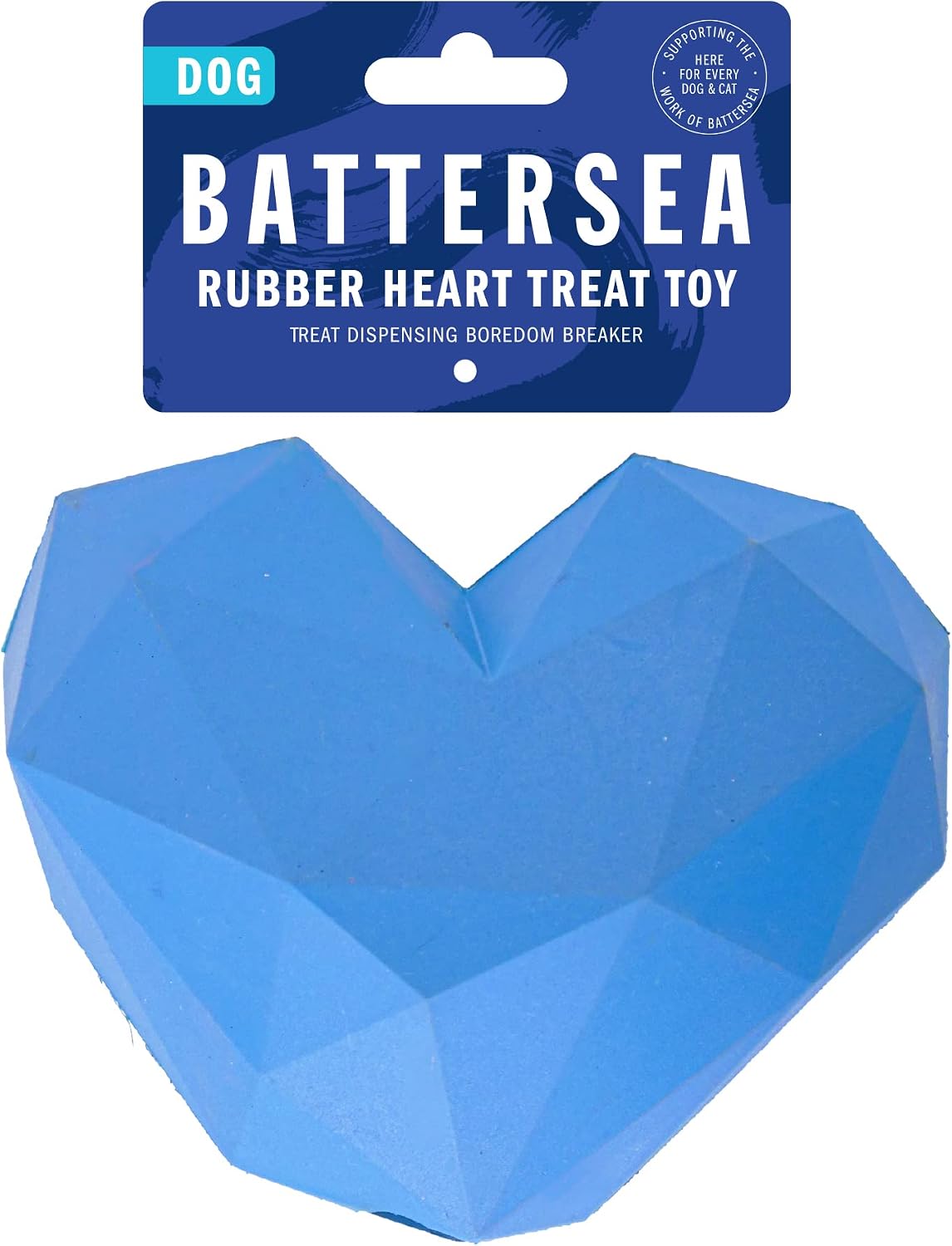Rosewood Battersea Rubber Heart Treat Dispensing Dog Toy, 15cm x 12cm, Durable, Interactive Toy for Treats Chewing