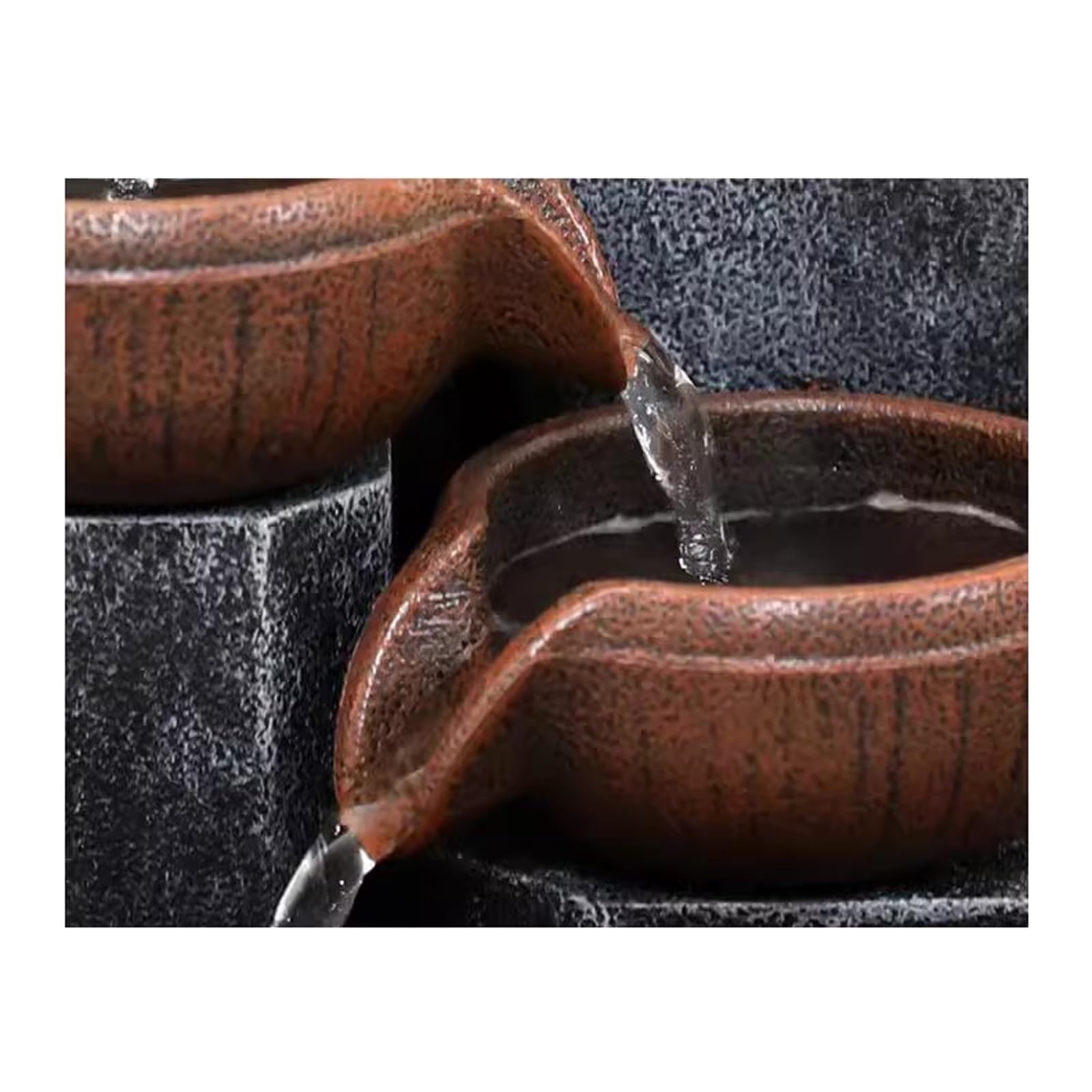 Fácil instalación Pequeña Fuente de Agua Corriente Sala Estar Escritorio decoración circulante Oficina Textura Clara Resina