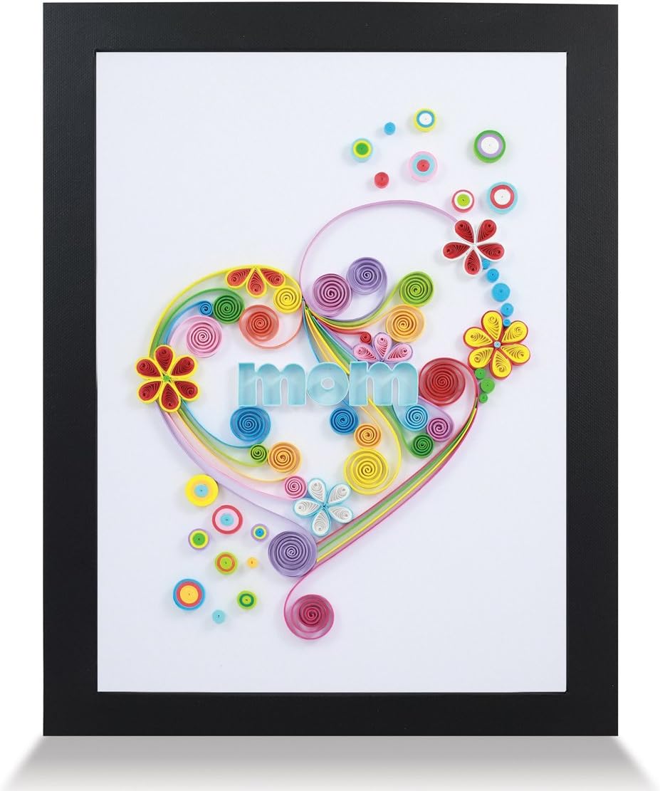 PaperTalk Heart Mom Handmade Frame Paper Quilling 3D Wall Art as Unique Gifts for Women for Home Decor & Holiday