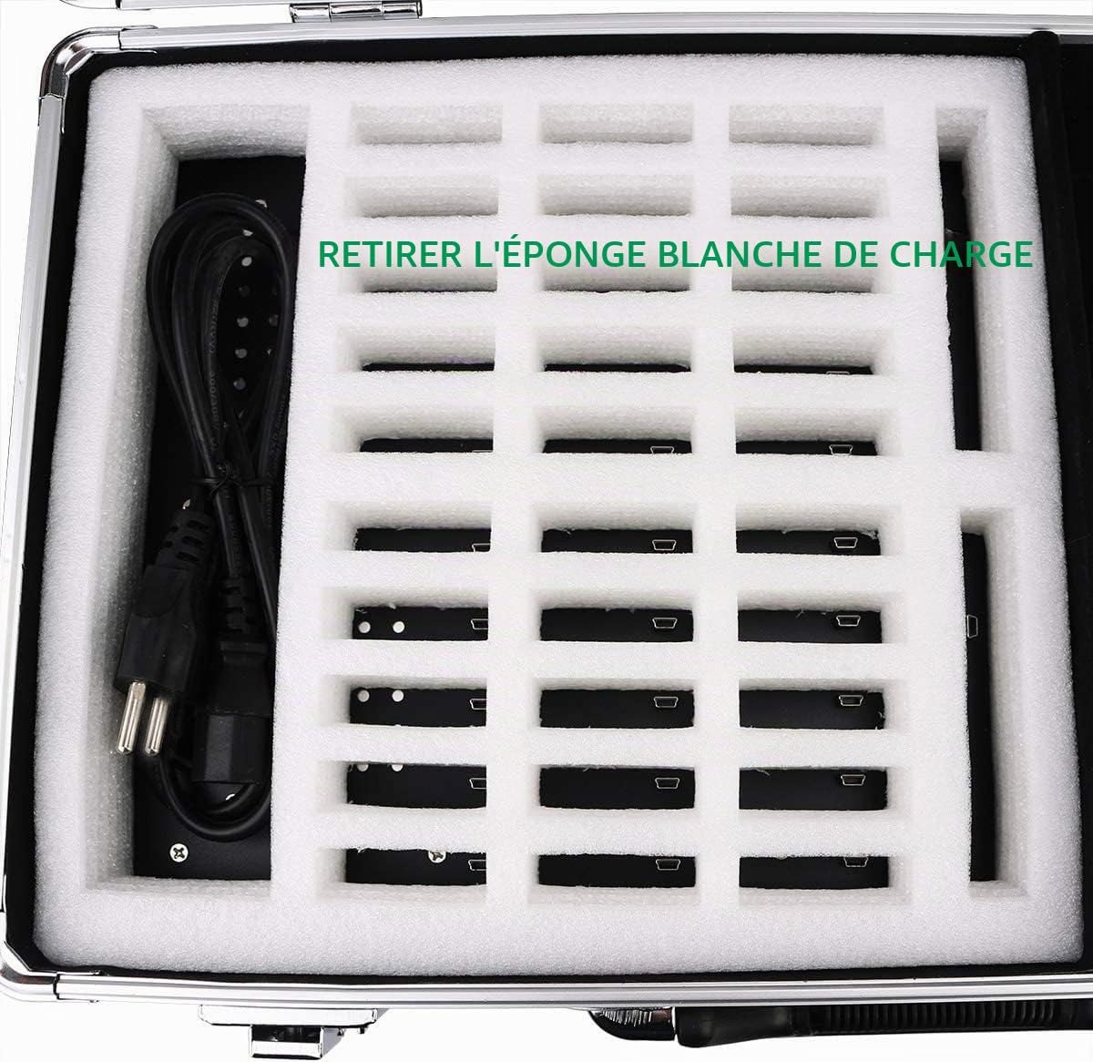 Retekess T130 Chargement pour Systèmes de Guide Touristique, Boîte de Rangement Portable à 32 Emplacements, Transport Texturé Robuste pour Système de Guide Touristique sans Fil Retekess T130, T130S