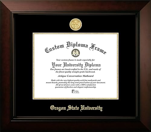 Campus Images Oregon State Beavers - Marco para diploma en relieve color negro cereza dorado de 11 pulgadas de ancho x 8.5 pulgadas de alto