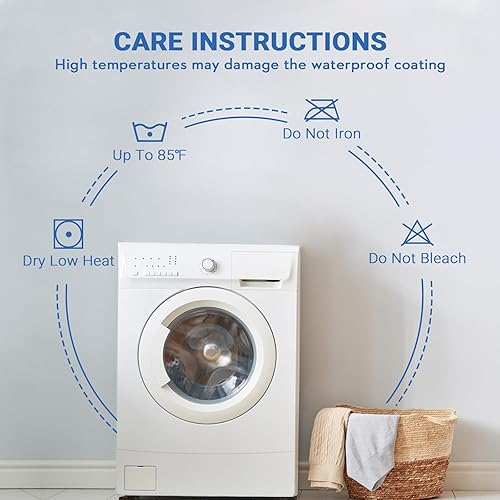 Miniatura 7 de MUXHOMO Protector de colchón tamaño individual, funda de colchón acolchada 100% impermeable, suave y refrescante, sin ruido, bolsillo profundo de 6