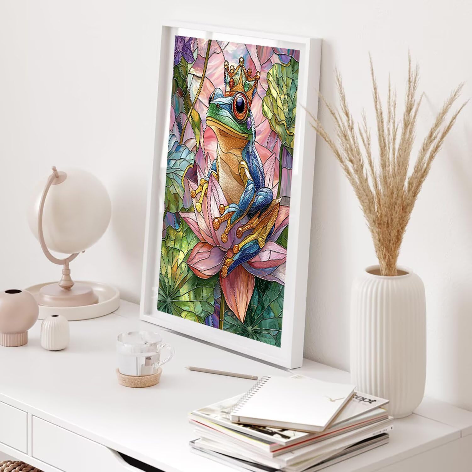Hyupuanj Lotus Frog zestaw do malowania diamentowego dla dorosłych, 100 x