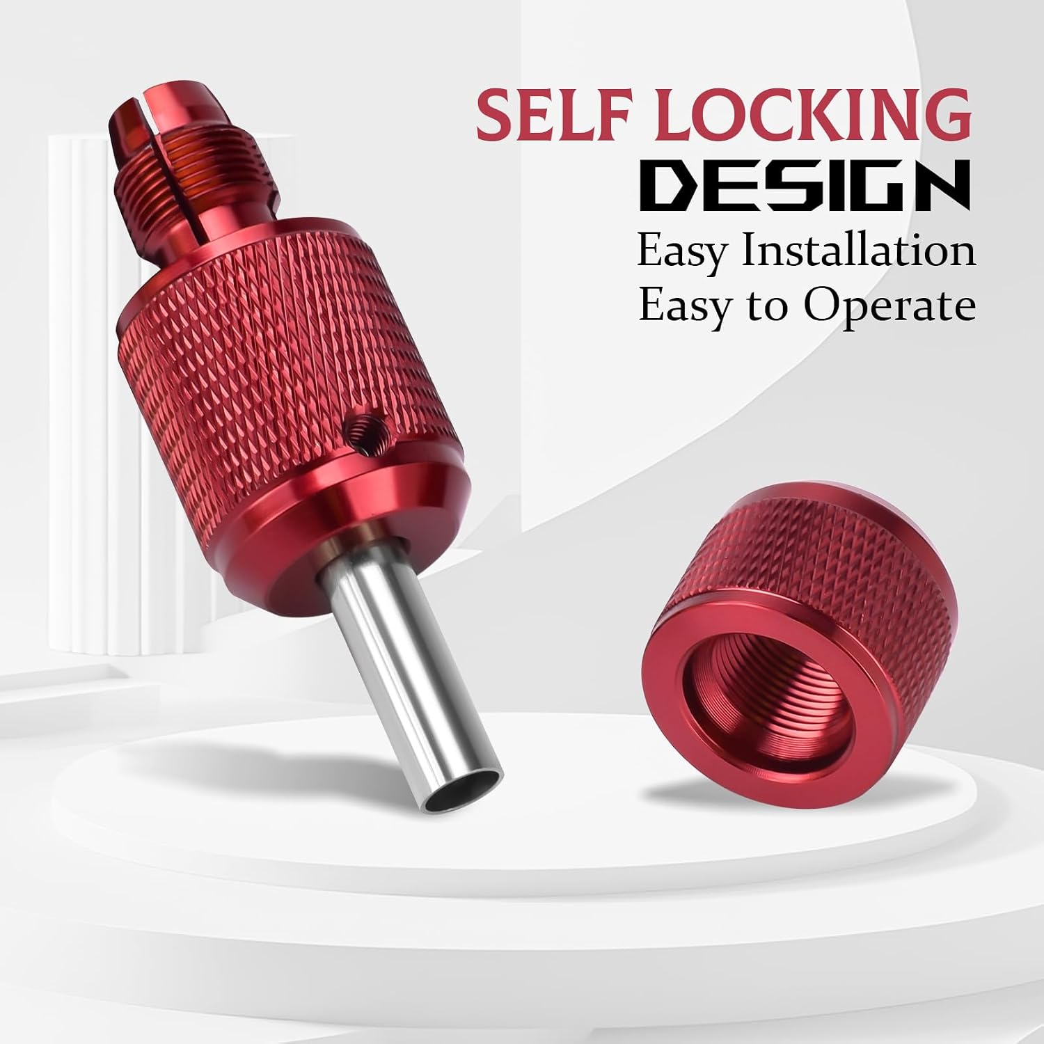 ATOMUS 25mm Tattoo Grips Tubes Self-lock Aluminum Alloy Tattoo Gun Grip Auto Self Locking Handle for Tattoo Machine Supply Body Art Tattoo Machine Parts (Red) image 3