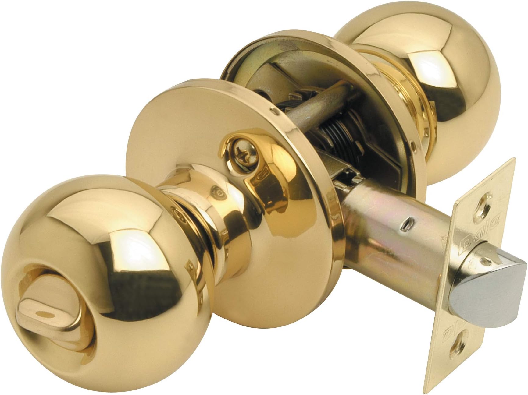 Excel ArchitecturalPrivacy Bala Knobset with Adjustable Latch, Satinless Steel, Polished Brass