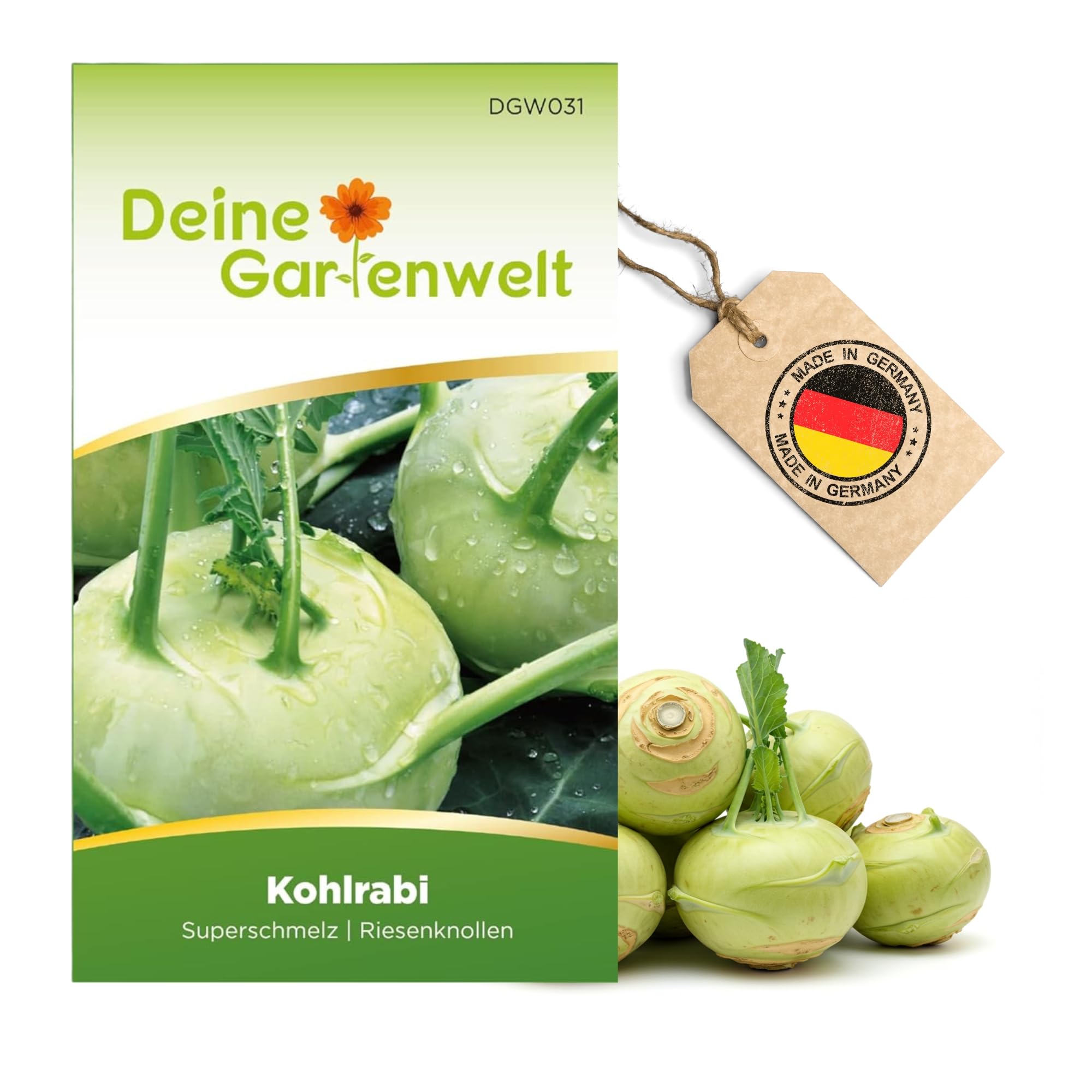 Kohlrabi Superschmelz Samen – Kohlrabi Samen - Brassica oleracea – Gemüsesamen Saatgut für ca. 80 Pflanzen – zarter Kohlrabi für Garten & Hochbeet