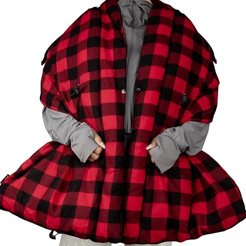 Miniatura 8 de Manta de chal portátil, manta con capucha para llevar con capucha, cubierta de hombro para la oficina para mantener las manos y los hombros