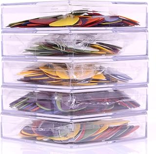 Plectro de guitarra, 100 peças, palheta de guitarra colorida, 6 espessuras, 0,58 mm, 0,71 mm, 0,81 mm, 0,96 mm, 1,2 mm, 1,5 mm, palheta de guitarra elétrica para violão, ukulele, baixo