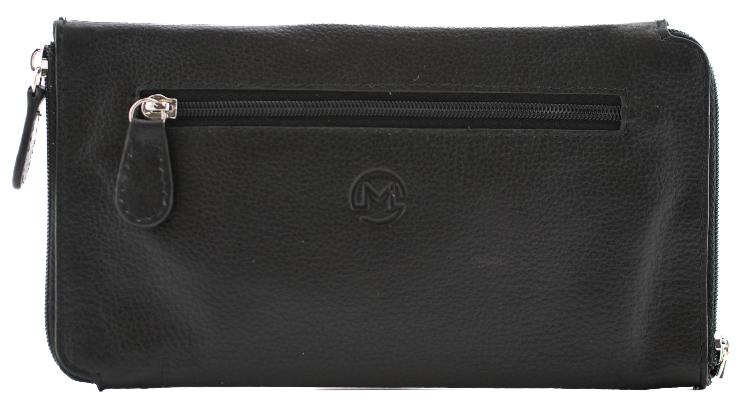 Mala Leather Double Zipped Glasses Case For 2 Pairs Of Glasses - 14 919 (Black)