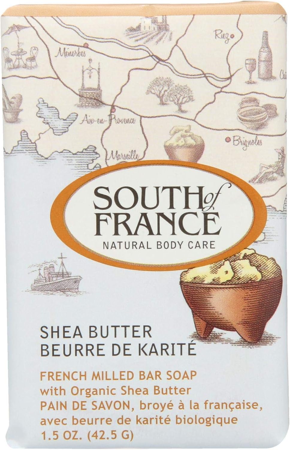 South Of France, Soap Bar Travel Shea Butter, 1.5 Ounce12