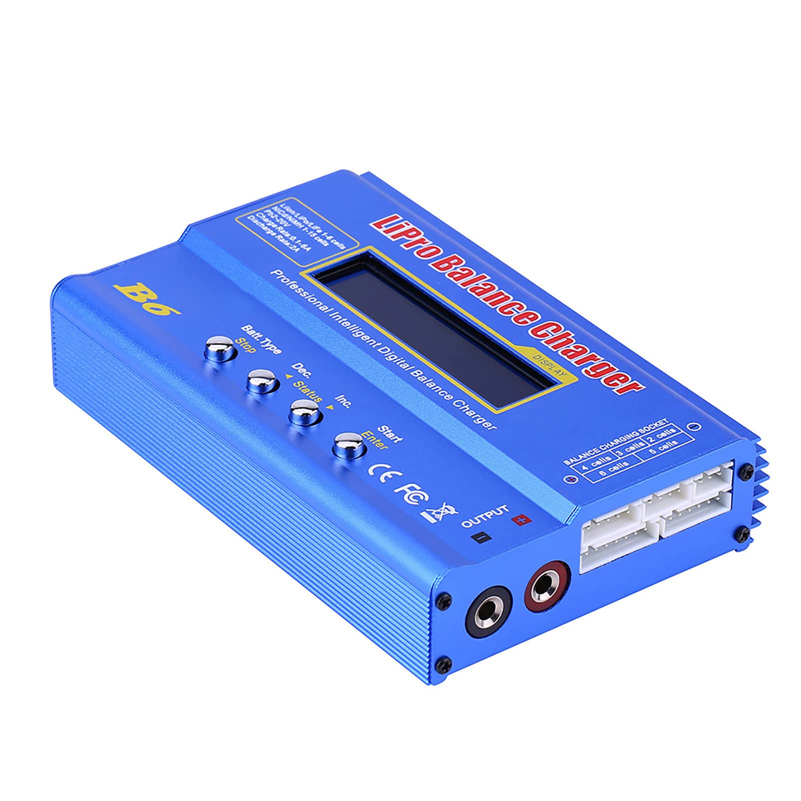 Caricabatterie Bilanciato per LiPo RC, 80W 6A Caricatore Digitale | Alloggiamento in Metallo, Prese XT60/T/, Carica/Scarica Intelligente, Rilevamento Temperatura, modalità di Stoccaggio,