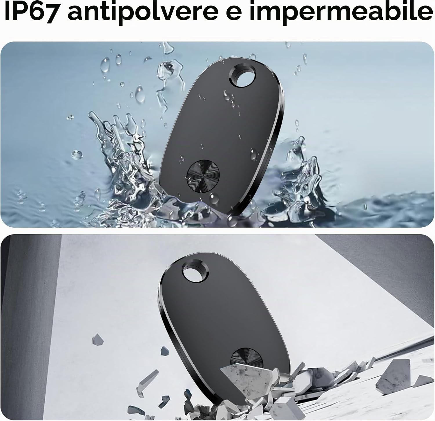 Air Tracker 2 Pezzi, Air Tracker Funziona con Apple Dov'è App (solo iOS), Batteria Sostituibile Bluetooth Trova Oggetti, 2 anni Utilizzabile Localizzatore Chiavi per Chiavi/Bagagli/Valigie/Portafogli