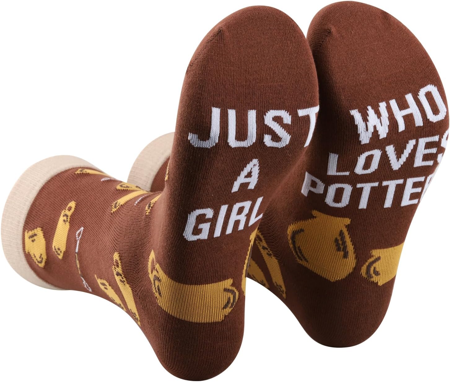 PXTIDY 1 Pair Funny Pottery Socks - Ceramic Artist Gift for Pottery Makers and Ceramics Lovers