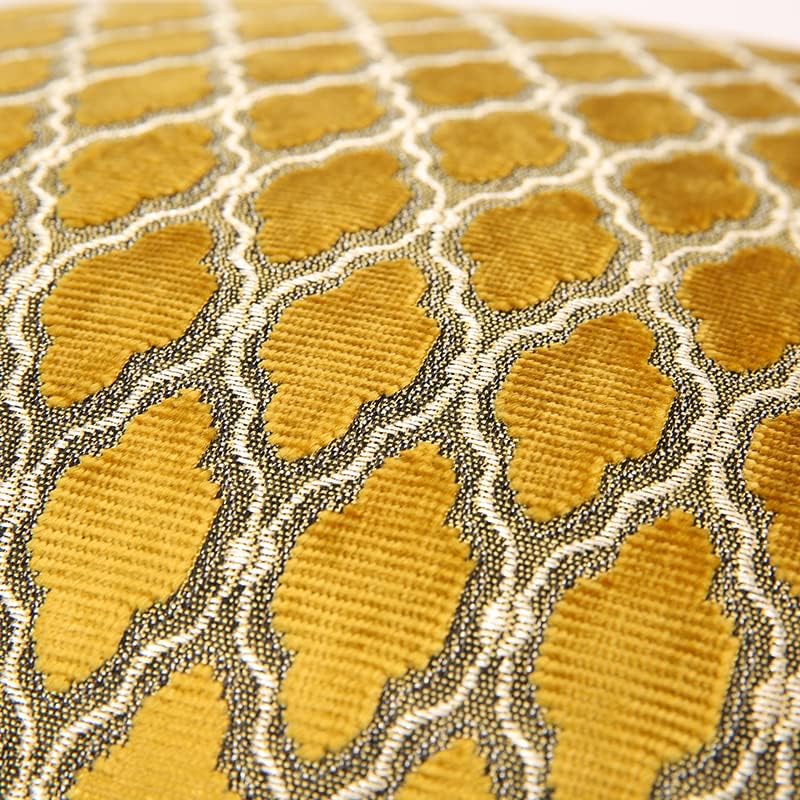 Miniatura 4 de THE-TINOART Fundas de almohada de terciopelo dorado brillante de 22 x 22 pulgadas, diseño geométrico de diamante, bordado de terciopelo, funda de